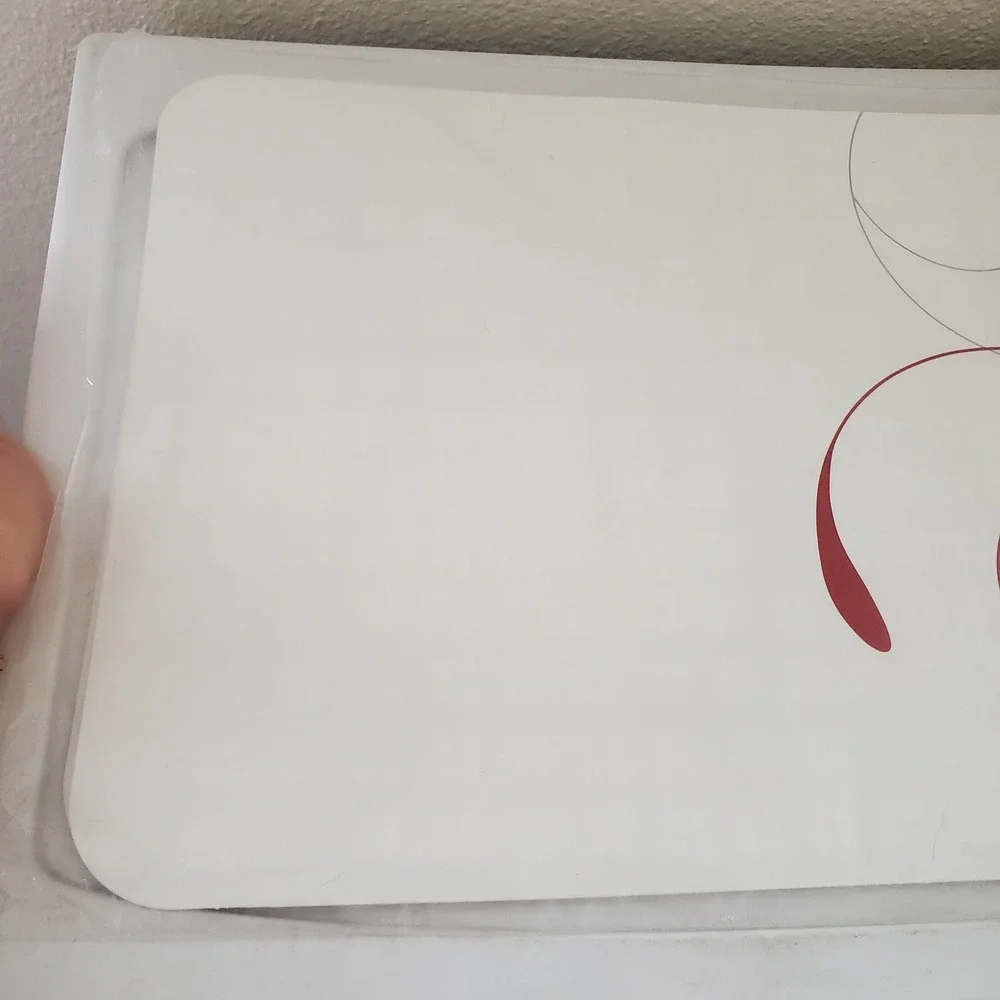 Corelle Coordinates Splendor Reversible Placemats 6 Pack Red Grey Swirl Plaid